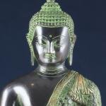 Pure Brass Buddha Sculpture | 13" Height | Black, Green & Gold Finish | Sacred Art Collection | Contemporary Design | Premium Decor | Jaipurio